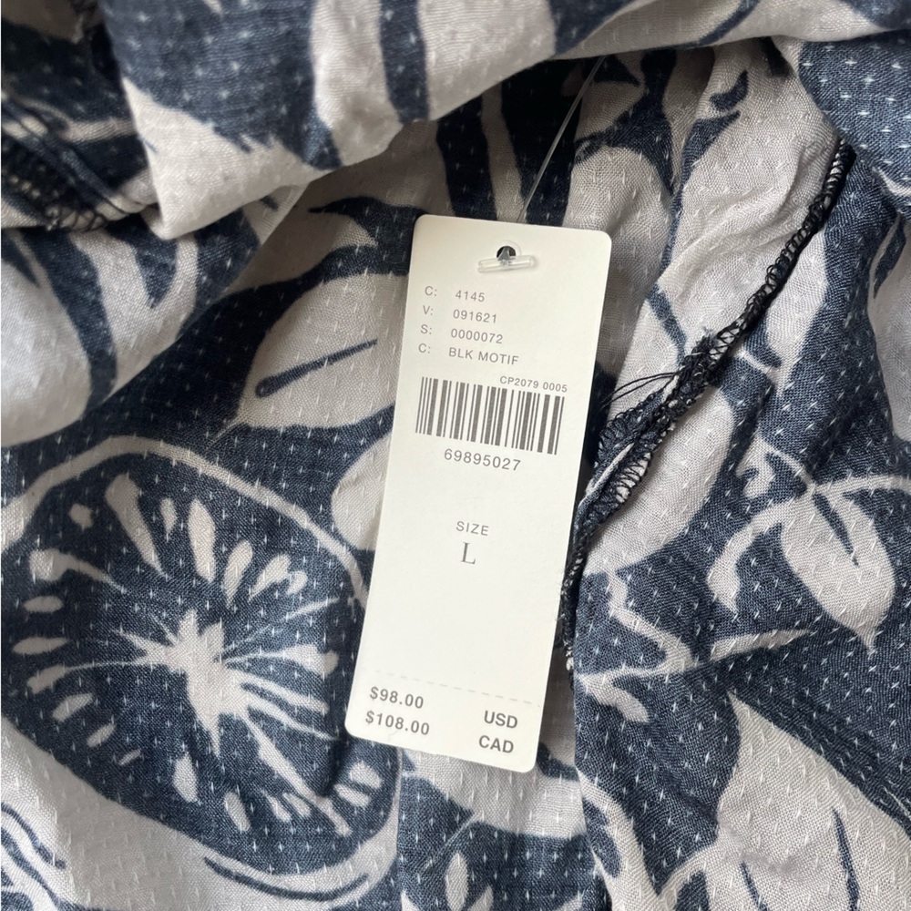 Anthropologie Sheer Black and White Mini Dress Casual Women’s NWT Large NEW - Picture 5 of 7